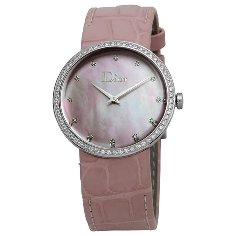 ladies dior watch quartz movement|La D de Dior Satine Ø 25 mm, Steel, White Mother.